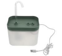 TOYANDONA Automatic Cat Water Fountain 1.5l USB Circulating Pet Drinking Dispenser Quiet Waterer for Indoor Cats and Small Dogs with Crystal Elbow Deep Green Lid White Base