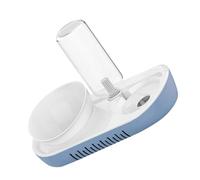 TOYANDONA Automatic Gravity Cat Feeder with Water Bottle and Raised Food Bowl Plastic Pet Feeding Station for Cats and Small Dogs Anti-spill Design in Nordic Blue Convenient Hydration and
