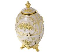 TOYANDONA Automatic Ornate Toothpick Holder with Gold White Rose Embossed Design Dustproof Refillable Press-type Dispenser for Kitchen Dining Table Weddings and Travel Use