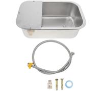 TOYANDONA Automatic Stainless Steel Pet Water Dispenser Bowl with Float Valve and Large Capacity for Outdoor Use, Scratch Resistant Wide Shallow Basin Suitable for Cats and Ducks