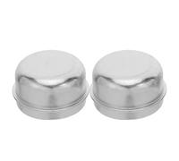 TOYANDONA Axle Bearing End Cap Zinc Plated Iron Dust Cover 50mm 2pcs | Waterproof Seal, Silver Finish, for Trailer Hub Use, Rugged Durability, Construction Sites, Rural Roads