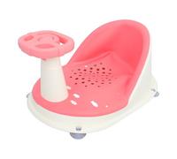 TOYANDONA Baby Bath Seat with Suction Cups: Non Slip Bathtub Seat - Quick Drainage System & Adjustable Height - Portable Bathtub Chair with Sound for Infant Showers Use (Pink)