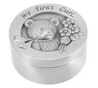 TOYANDONA Baby Boy Keepsake Box Stainless Steel Curl Keepsake Box for Baby First Haircut Practical Round Shape and Cartoon Design and Souvenir Storage