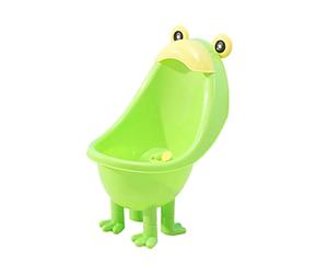 TOYANDONA Baby Boys Potty Training Urinal with Large Suction Cups and Detachable Supporting Feet Easy Installation Green Cartoon Urinal Potty for Bathroom