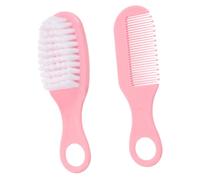TOYANDONA Baby Brush and Comb Set Newborn with Soft Pink Plastic Hair Brush for Infant Scalp Massage and Gentle Care, Anti-Scratch Design for Newborn Hygiene and Hair Care