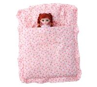 TOYANDONA Baby Strawberry Sleeping Bag Miniature Dollhouse Bedding Set Soft Decorative Blanket for Doll Accessories Cozy Doll Bed Cover