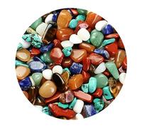 TOYANDONA Bag Mixed Crystal Quartz Yellow Agate Tiger's Eye Turquoise Aventurine Chips for Art Craft Projects Learning Home Decoration and Aquarium Pebbles
