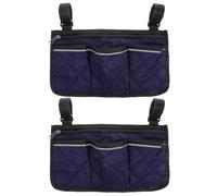 TOYANDONA Bag Storage with 2pcs Hanging, Wheelchair Side Strip Reflective Large Capacity Wheelchair Armrest Organizer, Sturdy Polyester Pongee Material for Suitable Indoor Outdoor Use
