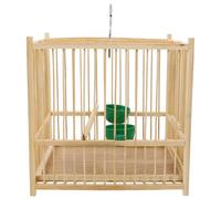 TOYANDONA Bamboo Woven Small Bird Cage 1.1cm Wire Spacing Two Feeding Cups Indoor Finch and Budgie Cage for Home Use