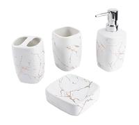 TOYANDONA Bathroom Sanitary Ware Matte White Toothbrush Holder Lotion Dispenser Soap Dish Compact Home Washing Accessory for Bathroom Organization