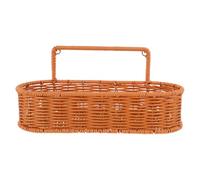 TOYANDONA Bathroom Woven Wall Basket Organizer, Oval Shaped Caddy Bin | Wall Mounted Bathroom Caddy Basket, Portable Handles for Travel, Makeup, Shower Supplies