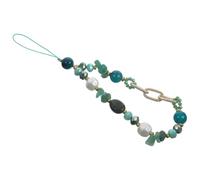 TOYANDONA Beaded Phone Strap Phone Lanyard Wrist Rope for Key Ring Camera Lightweight Wear Resistant Ccb Stone Aluminium Crystal Green for Office Outdoor