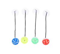 TOYANDONA Bearded Dragon Toys Lizard Interactive Plastic Bell Balls with Suction Cup Rope 4pcs Multi-color Household Reptile Toys for Terrarium and Pet Enrichment