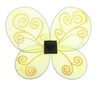 TOYANDONA Bee Wings Costume Accessory, 54x37cm Lightweight Polyester Butterfly Fairy Wing Prop with Elastic Straps, Yellow Glitter Dress Up Props for Kids & Toddlers Halloween, Carnival