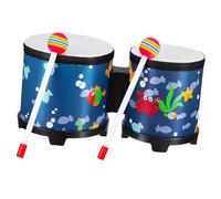 TOYANDONA Beginner Bongos Drum Percussion Instrument with Eye-catching Underwater Design Lightweight Wooden Hand Drum for Adults Music Practice and Rhythm Learning