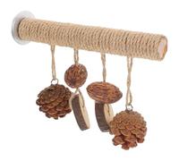 TOYANDONA Bird Perch and Bird Shredding Toys for Parrot Chewing Toy Natural Wood Standing Perch with Foraging Play Function for Birdcage Ornament and Playing Activity