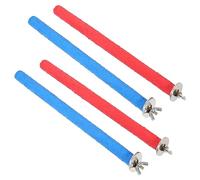 TOYANDONA Bird Perch Sticks Parrot Stand Bird Cage Accessories 4pcs Colored Wooden Frosted Surface Nail Trimming Paw Grinding Easy Install Red Blue Diameter 1.5cm x 20cm for Parakeets Cockatiels