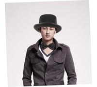 TOYANDONA Black Detective Hat and Bow Tie Cosplay Costume Accessories for Mystery Party Halloween and Role Play Pretend Play Props for Crime-solving Enthusiasts