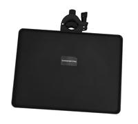 TOYANDONA Black Mic Stand Tray with Adjustable Clamp, Clip-on Sound Card Tray Holder Made of Abs and Metal, Height Adjustable with Higher Edges Design for Music and Microphone Stands,