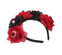 TOYANDONA Bleeding Eyeball Headband with Artificial Roses Horror Inspired Halloween Flower Hair Accessory for Women Carnival Party Costume and Ghost House Decoration