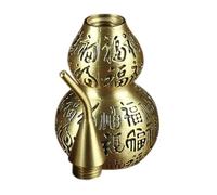 TOYANDONA Brass Copper Gourd Statue Decorative Metal Cucurbit Ornament for Home Decor Chinese Luck Symbol with Wear-resistant Texture Stable Collectible Figure for Desktop Display