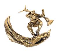 TOYANDONA Brass Drifting Monk Figurine Warrior God Statue Chinese Feng Shui Protection Sculpture Antique Style Desk Ornament Asian Home Decor