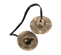TOYANDONA Brass Meditation Chimes Tibetan Tingsha Cymbals Authentic Vajrayana Ritual Instrument for Mindfulness Relaxation Yoga and Spiritual Ceremonies with Intricate Craftsmanship