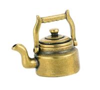 TOYANDONA Brass Mini Tea Kettle Ornament Desktop Teapot Decor for Office Home Shelf Cabinet Vintage Style Collectible Craft