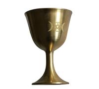 TOYANDONA Brass Pentagram Chalice Cup Religious Prop Sacred Grail Desktop Ornament Holy Sacrifice Tool Household Brass Wine Goblet for Rituals and Altar Decoration