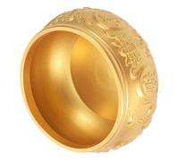 TOYANDONA Brass Treasure Basin Feng Shui Decor with Double Fish and Eight Blessings, Copper Wealth Bowl Ornament for Home Accent and Lucky Blessing Display