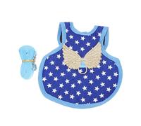 TOYANDONA Breathable Chicken Harness and Pulling Rope Set, Blue Star Pattern, Size S, Lightweight Hen Leash for Walking and Traction, Suitable for Pet Hens and Ducks in Autumn and Winter