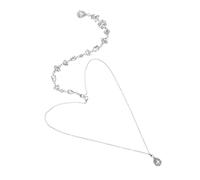 TOYANDONA Bridal Back Chain Necklace for Women Elegant Crystal Pendant Long Style Silver Body Jewelry Wedding Party