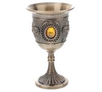 TOYANDONA Bronze Zinc Alloy Wine Goblet Decorative Metal Wine Cup Stable Tabletop Holder Elegant Embossed Floral Pattern
