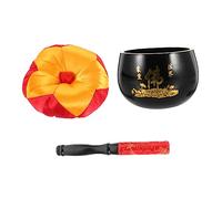 TOYANDONA Buddhist Meditation Bowl Yoga Singing Bowl Mallets Music for Relaxation Meditation Black