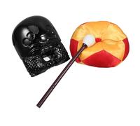 TOYANDONA Buddhist Meditation Temple Block Imitation Wood Drum with Cushion and Mallet for Relaxation and Home Temple Art Gift