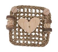 TOYANDONA Bunny Grass Mat for Rabbit Guinea Pig Hamster Cage Durable Natural Woven Teeth Grinding Mat Eco Friendly Pet Cage for Chewing and Claw Care Heart Shaped Design