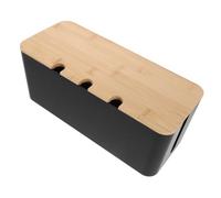TOYANDONA Cable Management Box with Rounded Shape and Smooth Edges Made of Sturdy Hips and Bamboo to Workspace Safety and Childproof Power for Wires and Cords for Furniture and Desktops