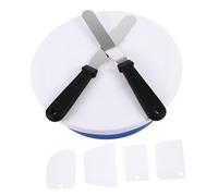 TOYANDONA Cake Decorating Stand with Rotating Turntable Stable Base Structure Includes Cream Spatula and Scrape Plates for Smooth Cake Decorating and Precise Pastry Design