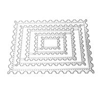 TOYANDONA Card Stencils Metal Cutting Dies 5pcs Rectangular Wavy Line Templates for Scrapbooking and Craft Projects with Sl inish