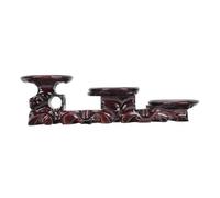 TOYANDONA Carved Wood Jade Display Stand High Low Base Holder for Teapot Vase Antique Decorative Pedestal Suitable for Cultural Antiques and Artifacts