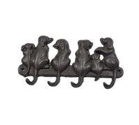 TOYANDONA Cast Iron Dog Shape Wall Hook Heavy Duty Coat Hat Rack Retro European Style Black for Dog Lovers Keys Jackets