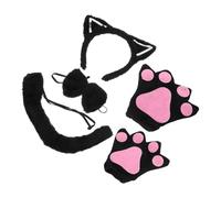 TOYANDONA Cat Ears Headband for Cosplay Animal Costume Bow Tie Cat Ear Headdress for Party and Halloween Costume Accessories for Photo Props and Festival Choker