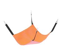 TOYANDONA Cat Hammock for Cage with Breathable Mesh and Adjustable Height | Cotton Linen Build, Corner Mounted Layout, Large Sleeping Area, Summer Use, Orange Finish