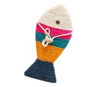 TOYANDONA Cat Scratch Board Sisal Fish Shape Pad, Cardboard Scratching for Indoor Cats and Kittens, Interactive Lounge Mat to Reduce Loneliness and Protect Furniture