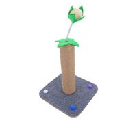 TOYANDONA Cat Scratching Post for Indoor Cats 16" Tall Sisal Rope Vertical Scratcher with Stable Base and Spring Teaser Ball Medium Size for Small Spaces