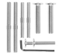 TOYANDONA Cat Scratching Post Replacement Hardware Set with Steel Double End Threaded Bolts and Allen Key, 10Mm 8Mm Flat Head and Double End Screws for Cat Tree Assembly and Repair