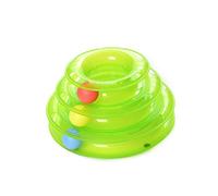 TOYANDONA Cat Toy Interactive Three-layer Play Ball Tray Green Pet Toy for Cats Indoor Entertainment