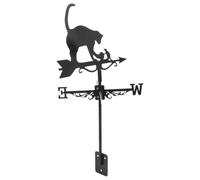 TOYANDONA Cat Weathervane Stainless Steel Wind Vane Black Garden Stake for Pavilion and Deck, Rotates the Wind, Easy to Assemble
