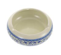 TOYANDONA Ceramic Ashtray Unique Ashtray Large Capacity Blue round Antique Style Creative Artistic Elegance Modern Minimalist Smokers Studies Office Use