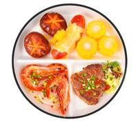 TOYANDONA Ceramic Divided Plate, 8-inch Divided Plate for Adults Teens, 3 Compartment Portion for Balanced Eating Healthy, Weight Loss, Dishwasher & Microwave Safe